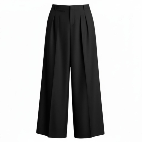 Maison Martin Margiela Pants - Maison Margiela Black Virgin Wool Cropped Trousers Pants Italy Size 38 (US 2)